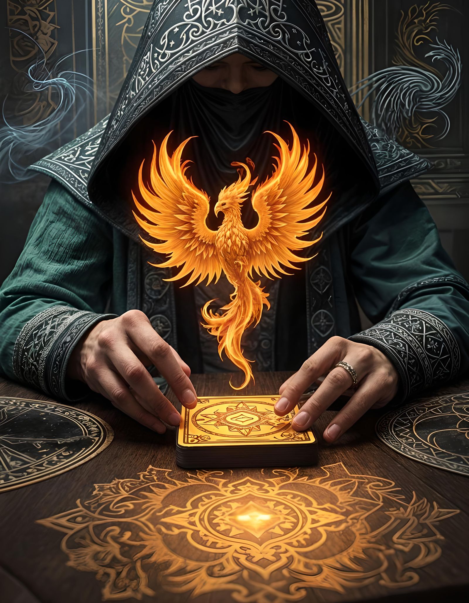 Mystical Tarot Card Reading with Phoenix Symbol