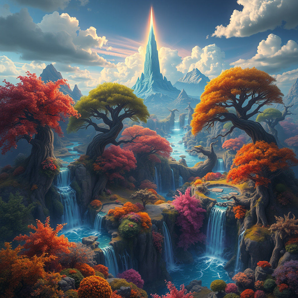 Vibrant Fantasy Landscape in 8K Resolution