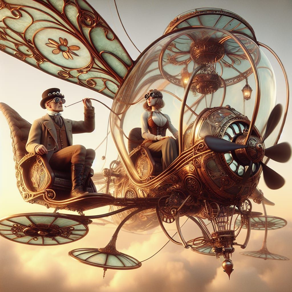 Prof Oddballs' Freeform Flying Fancy with Floral Gossamer Fi...