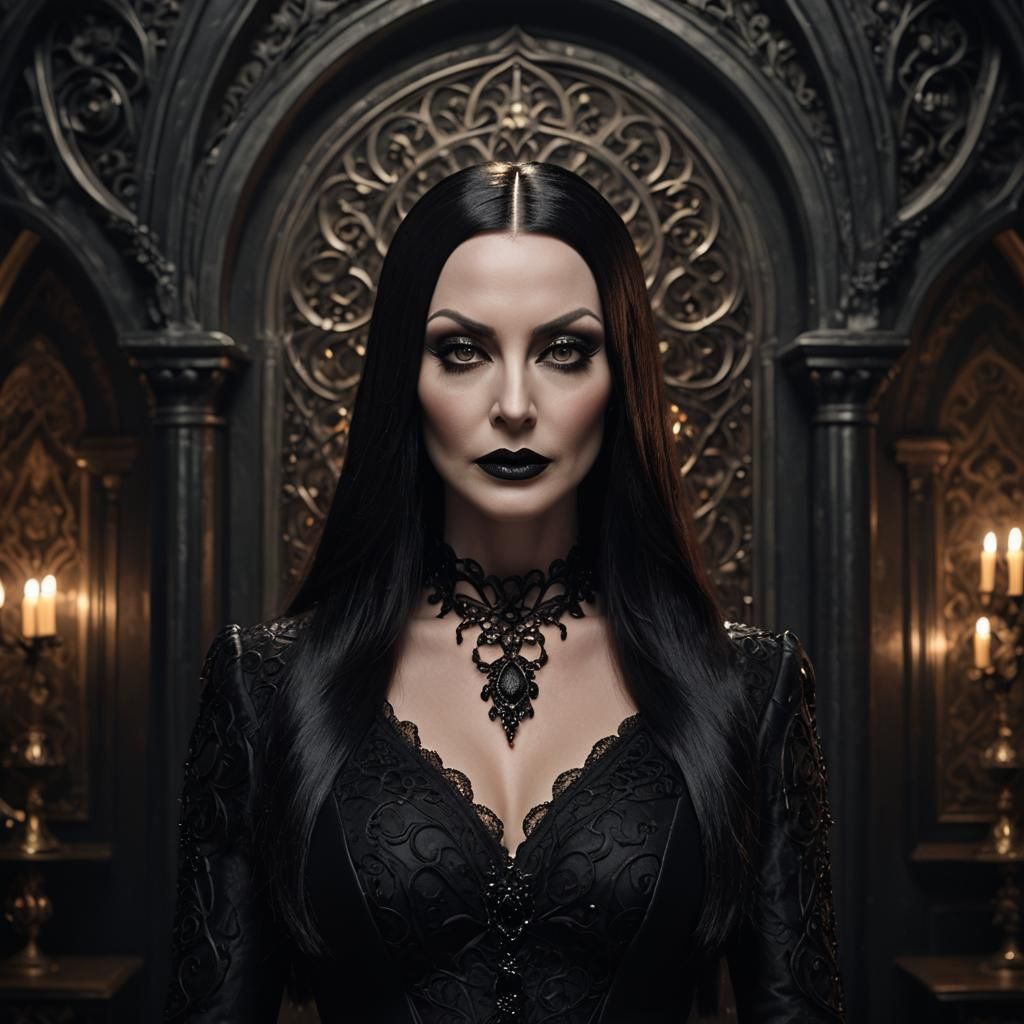 Gothic Glamour Portrait with Laser Background