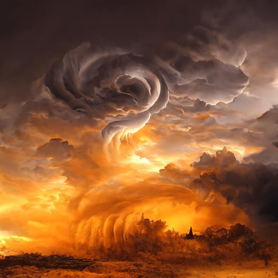 Dramatic Storm Cloudscape at Sunset: Romantic Era
