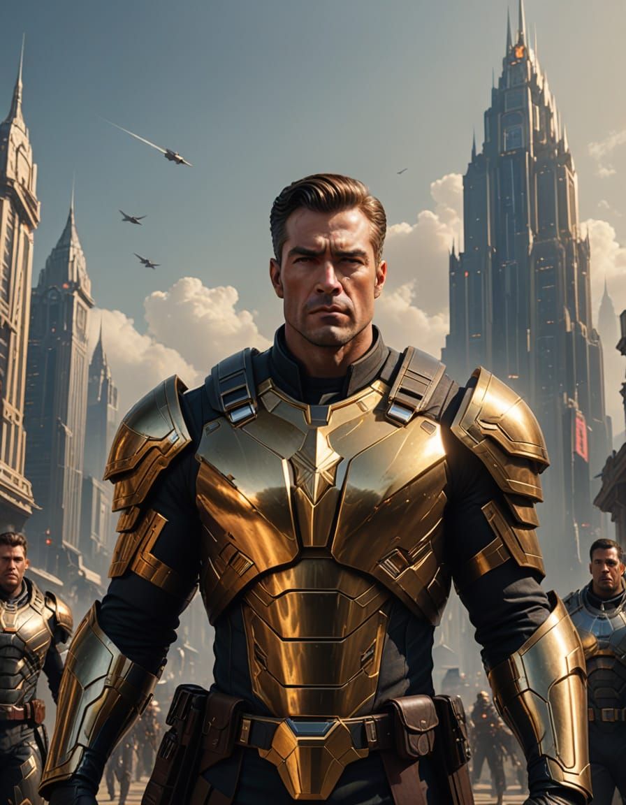 Heroic American Men of the Future in Digital Matte Painting ...