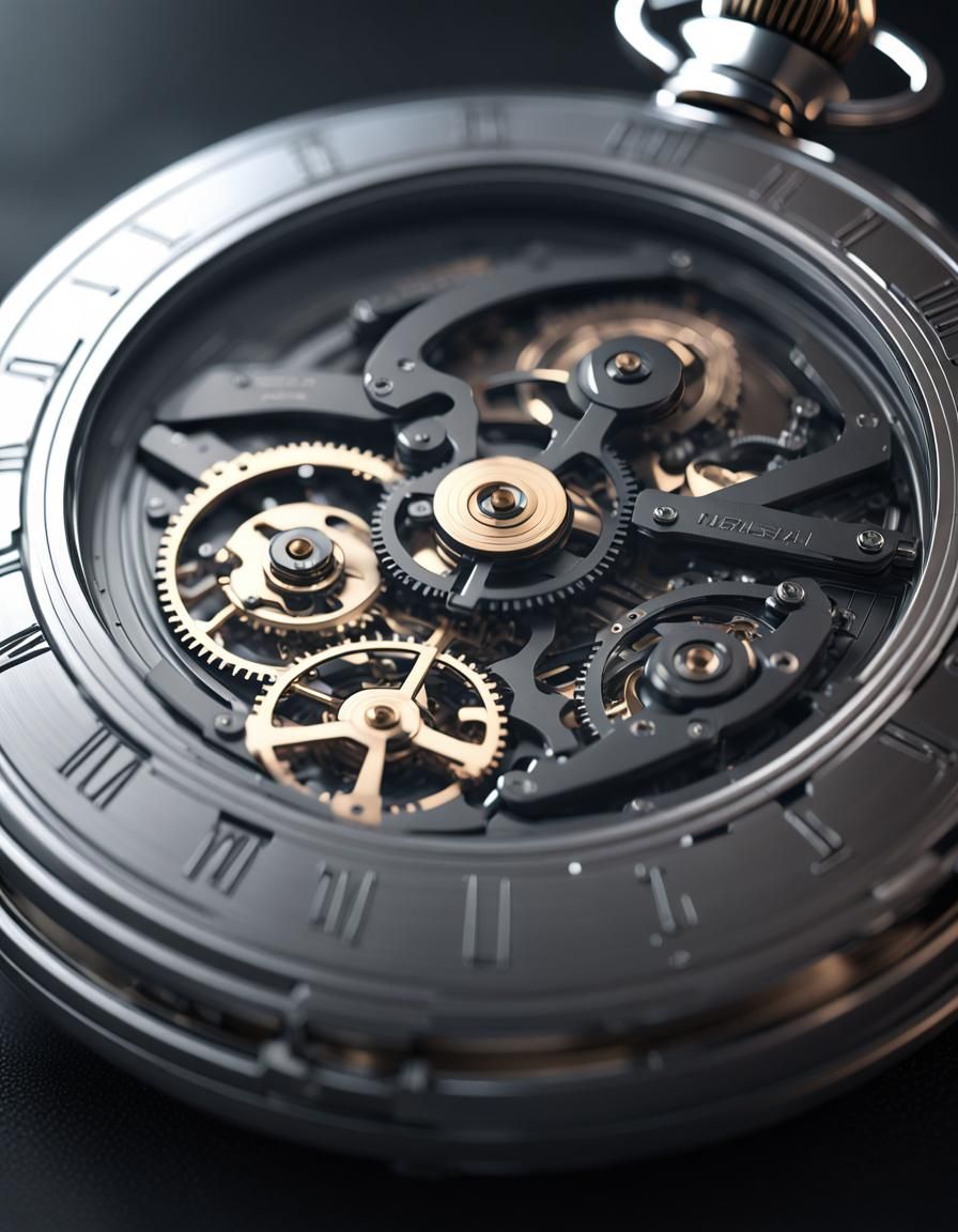 Futuristic Aluminum Pocket Watch in Modern Style