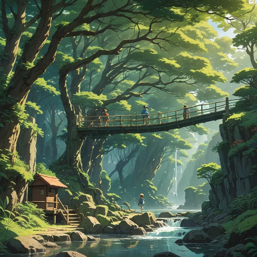 Anime Key Visual in Studio Ghibli Style