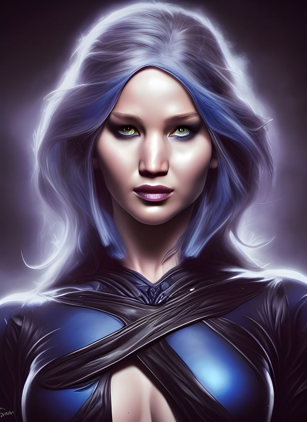 Mystique Superhero Portrait by Aleksi Briclot