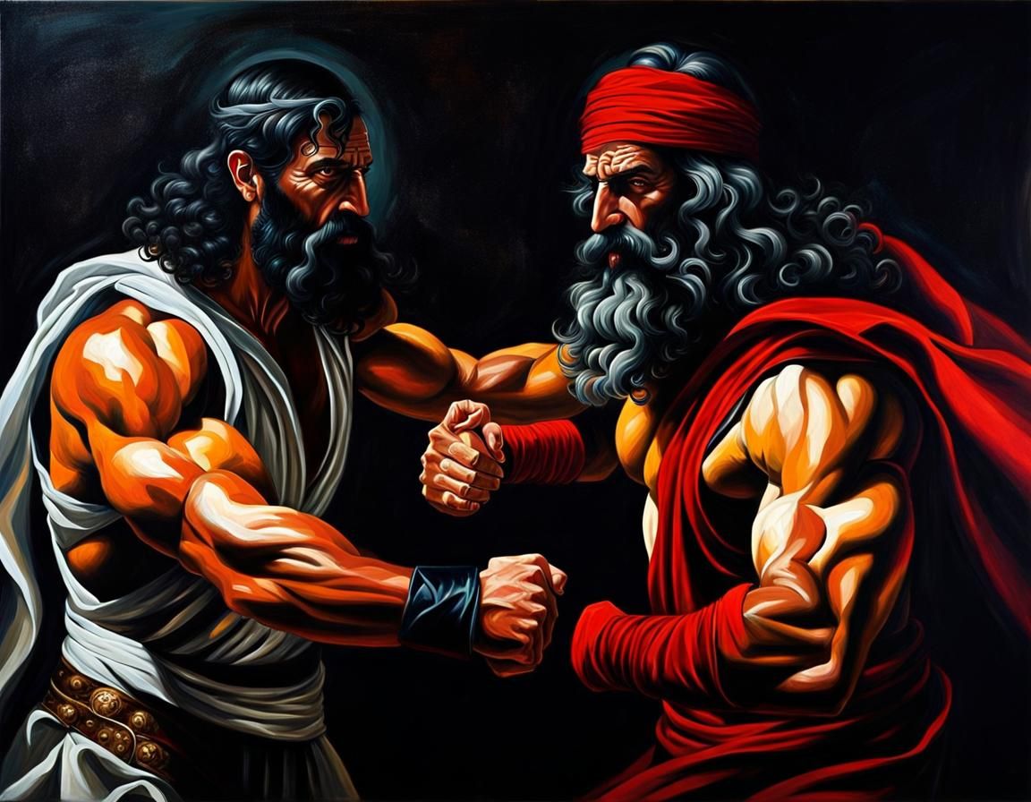 Gods of War Wrestling in Renaissance Style