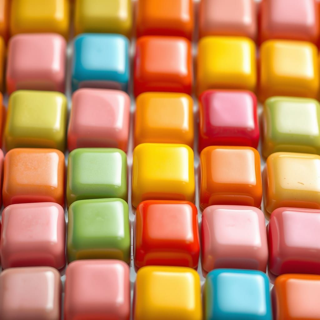 Vibrant Candy Art in Whimsical Pattern