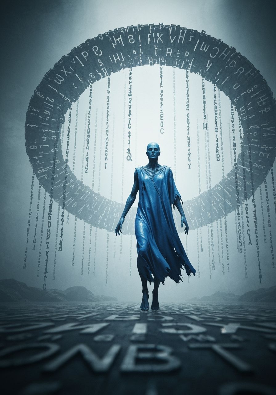 Chimeric Oracle in Molten Blue Robes