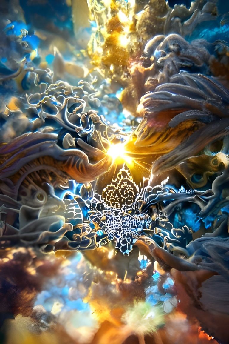 Infinite Fractal Digital Art with God Rays