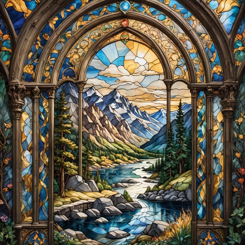 Stained glass mountains
