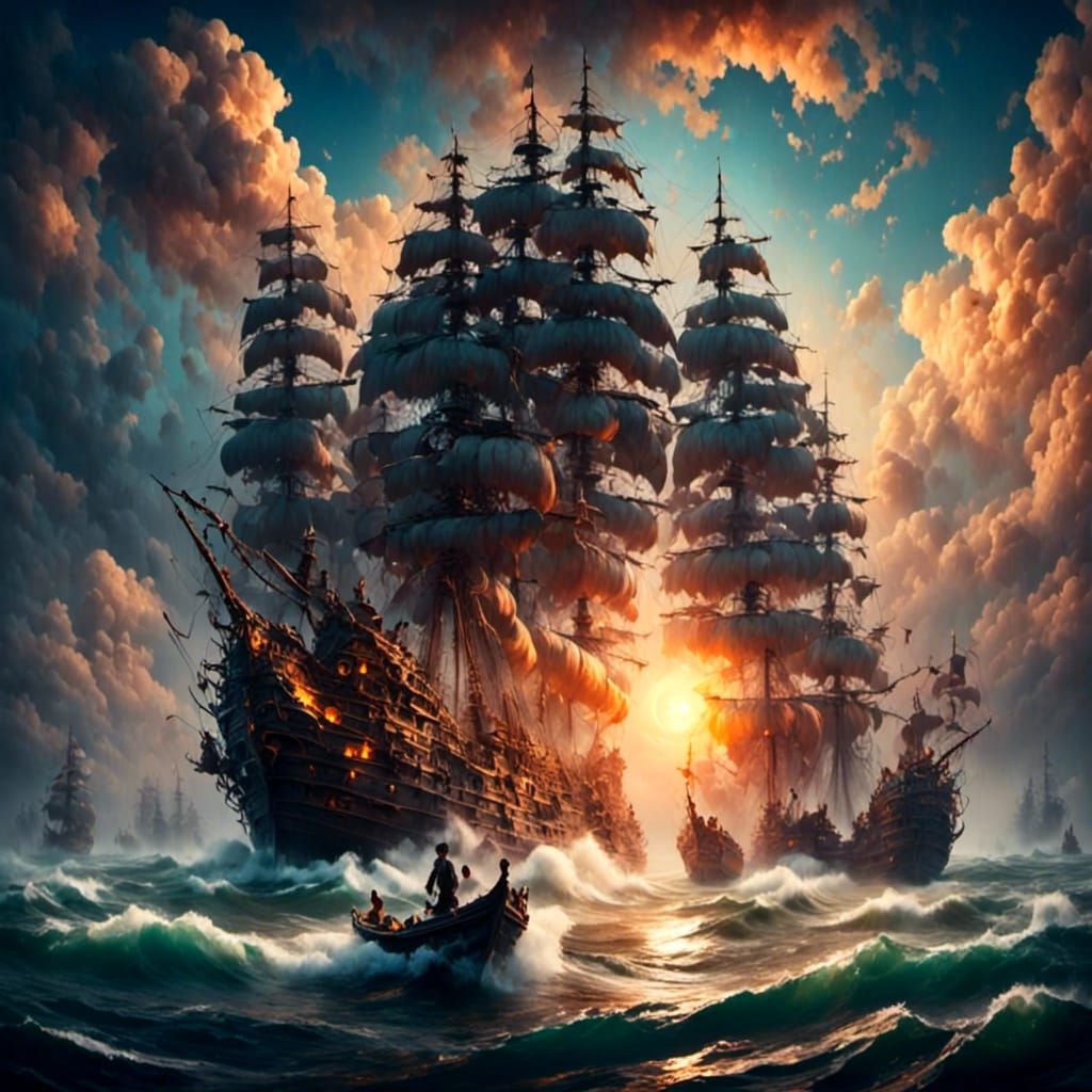 Dramatic Waterfall Under Thunderstorm Sky