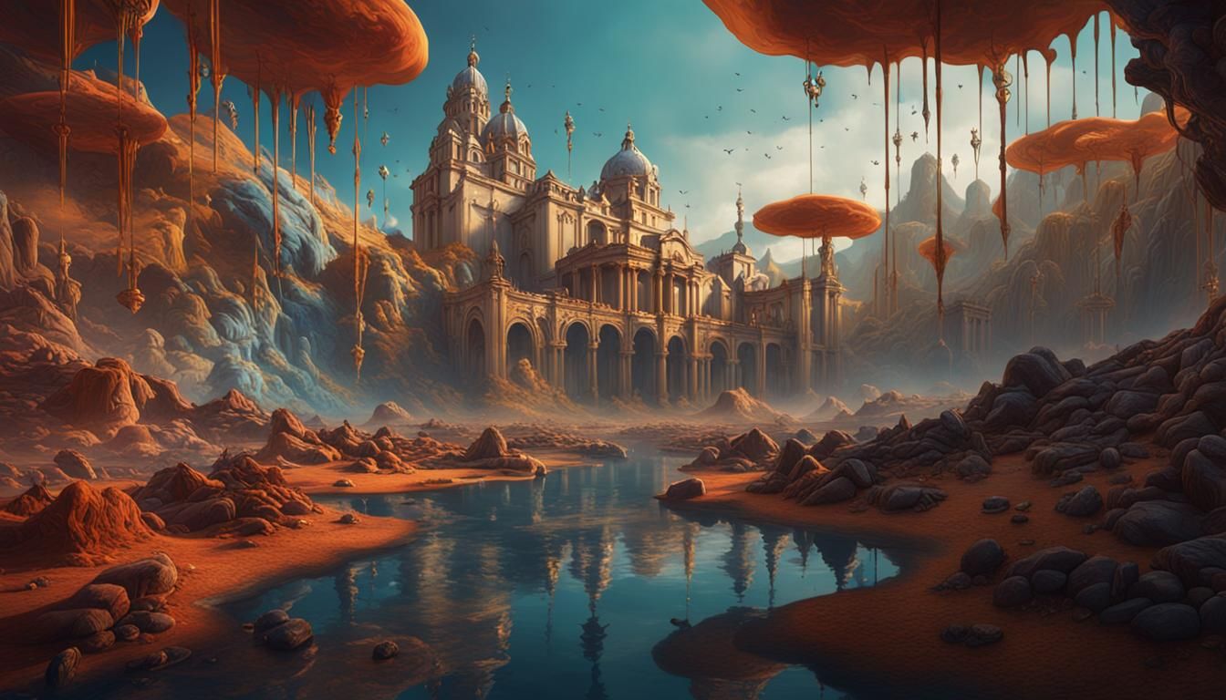 Surrealist Dreamscape in Salvador Dali Style