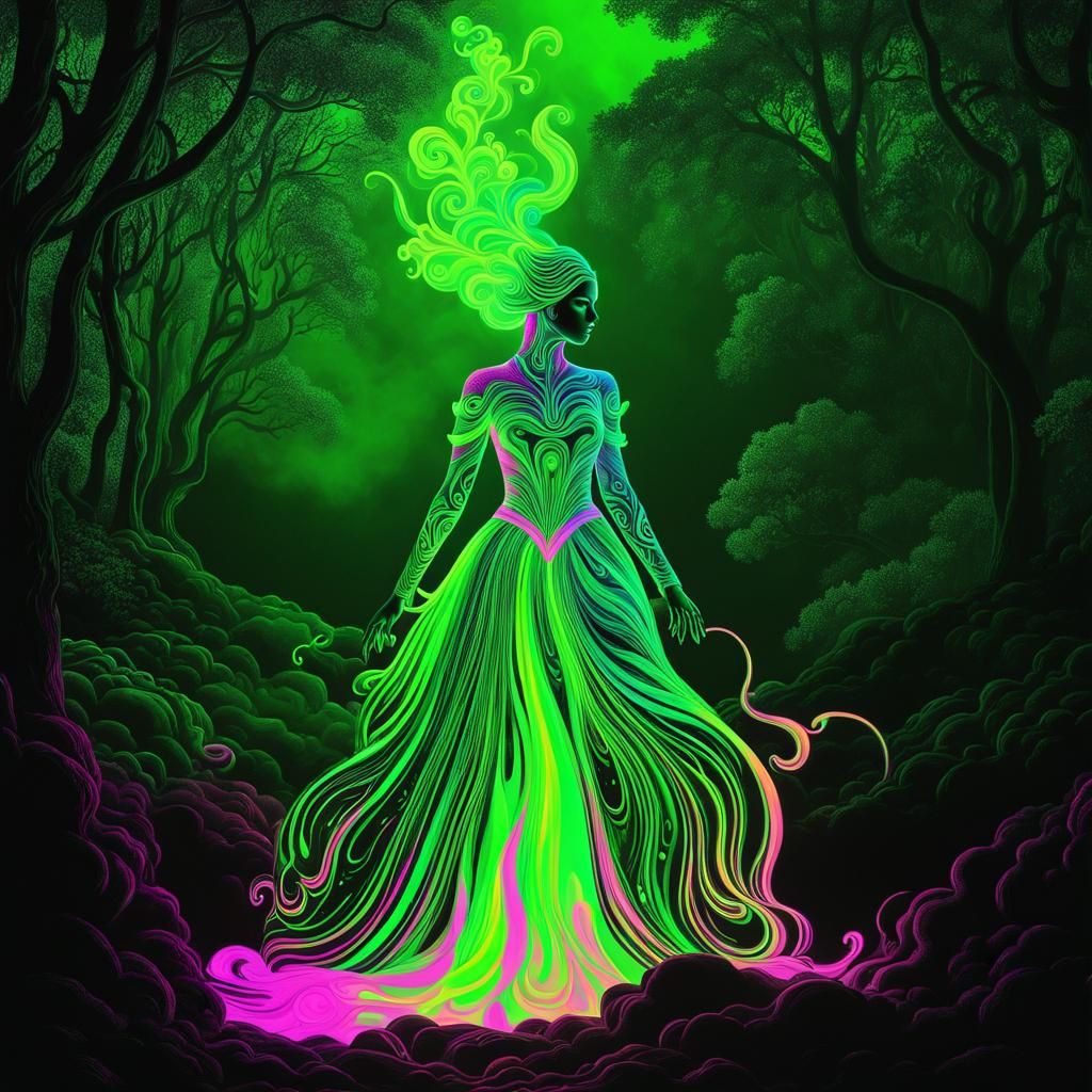 Psychedelic Black Light Art in Neon Colors