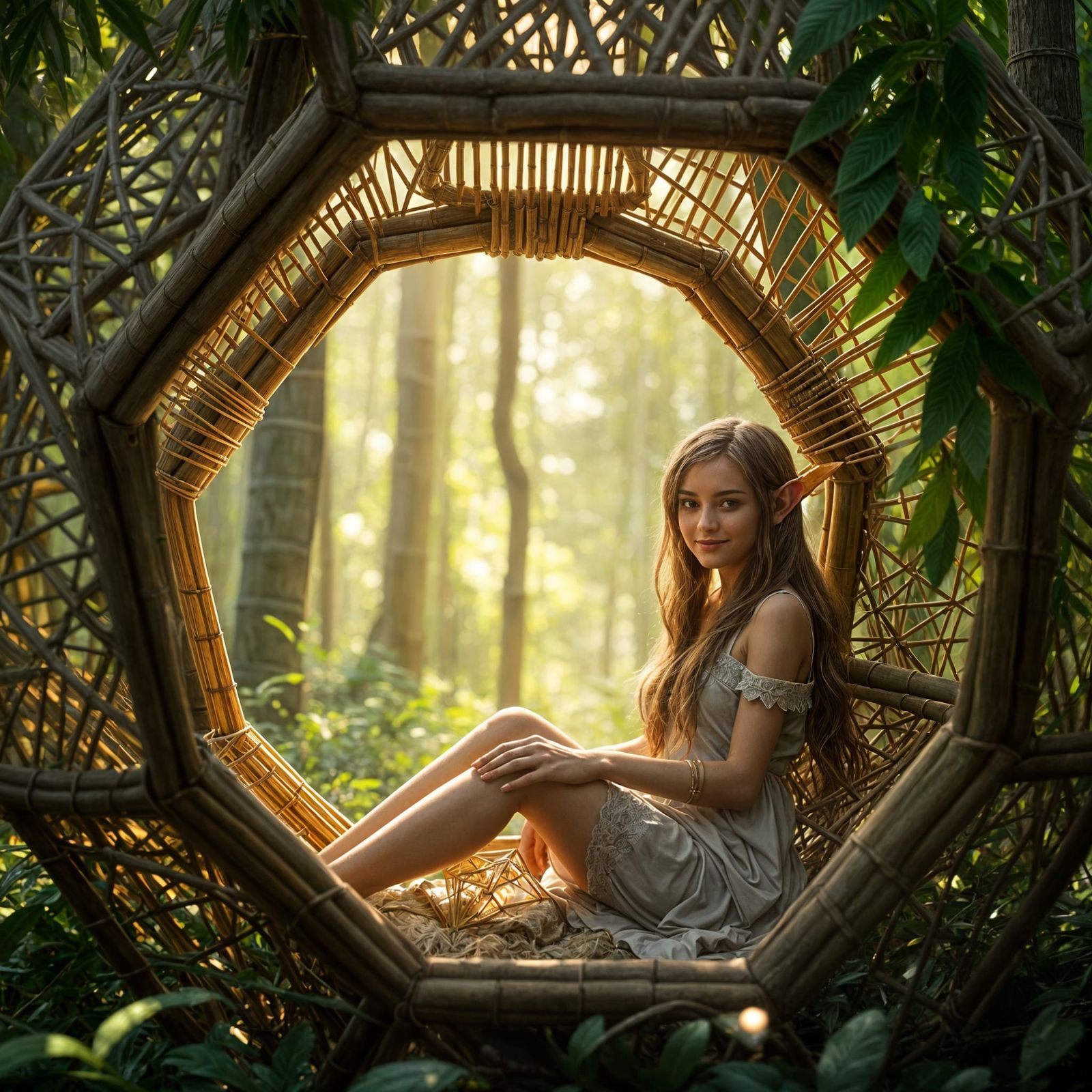 Elf's Bamboo Sanctuary in Whimsical Forest