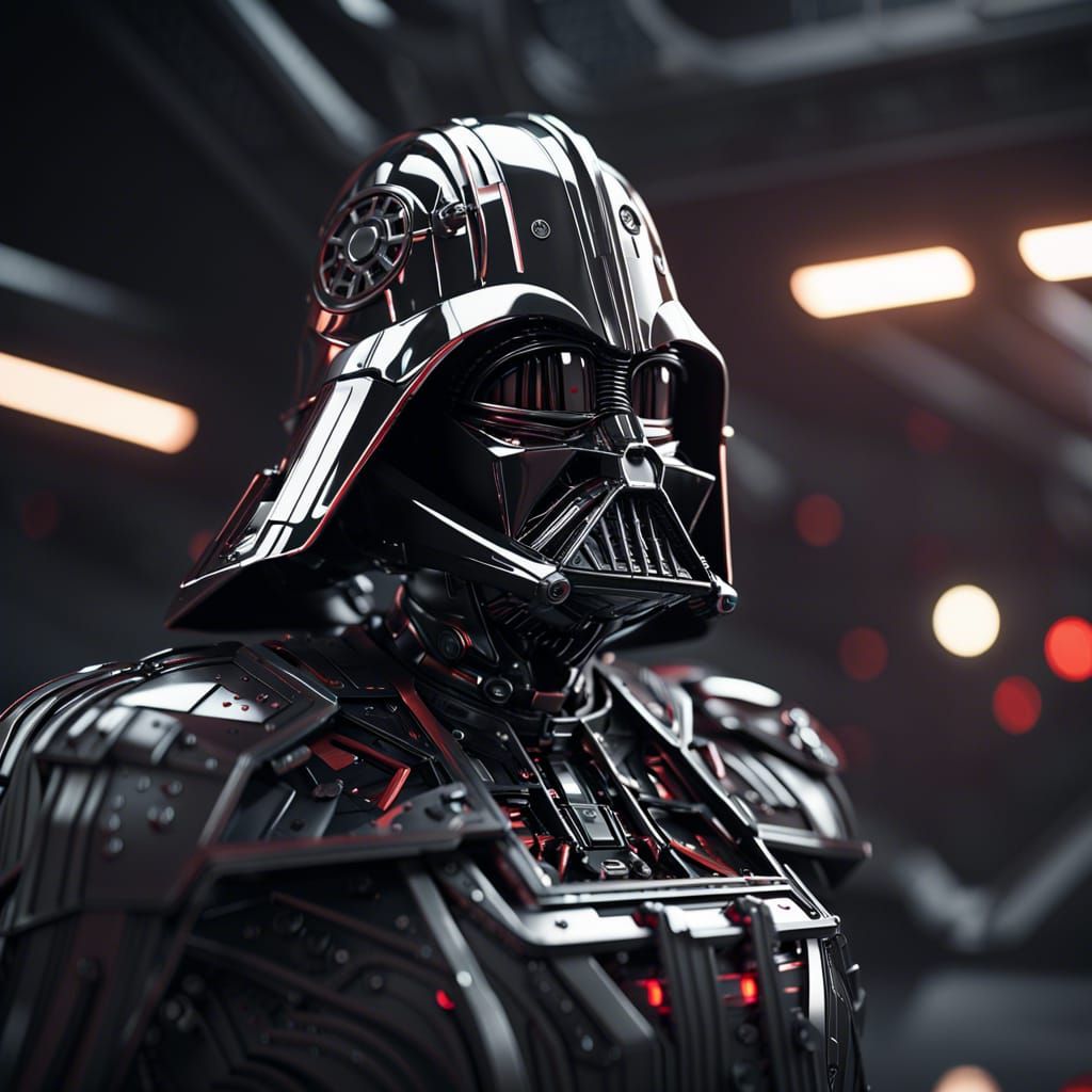 Darth Vader Mech Details in Sci-Fi Style