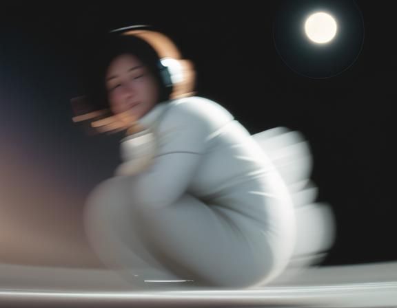 Woman on the Moon Splash Art in 4K