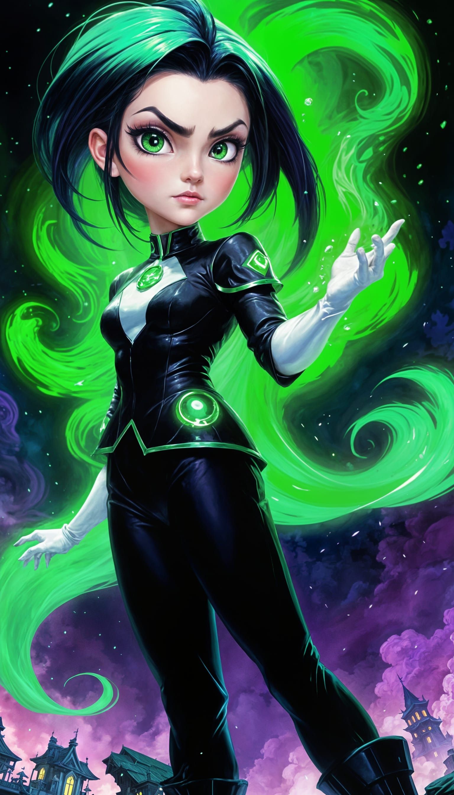 Jade Chan as Ghost Phantom: Graffiti Art Portrait