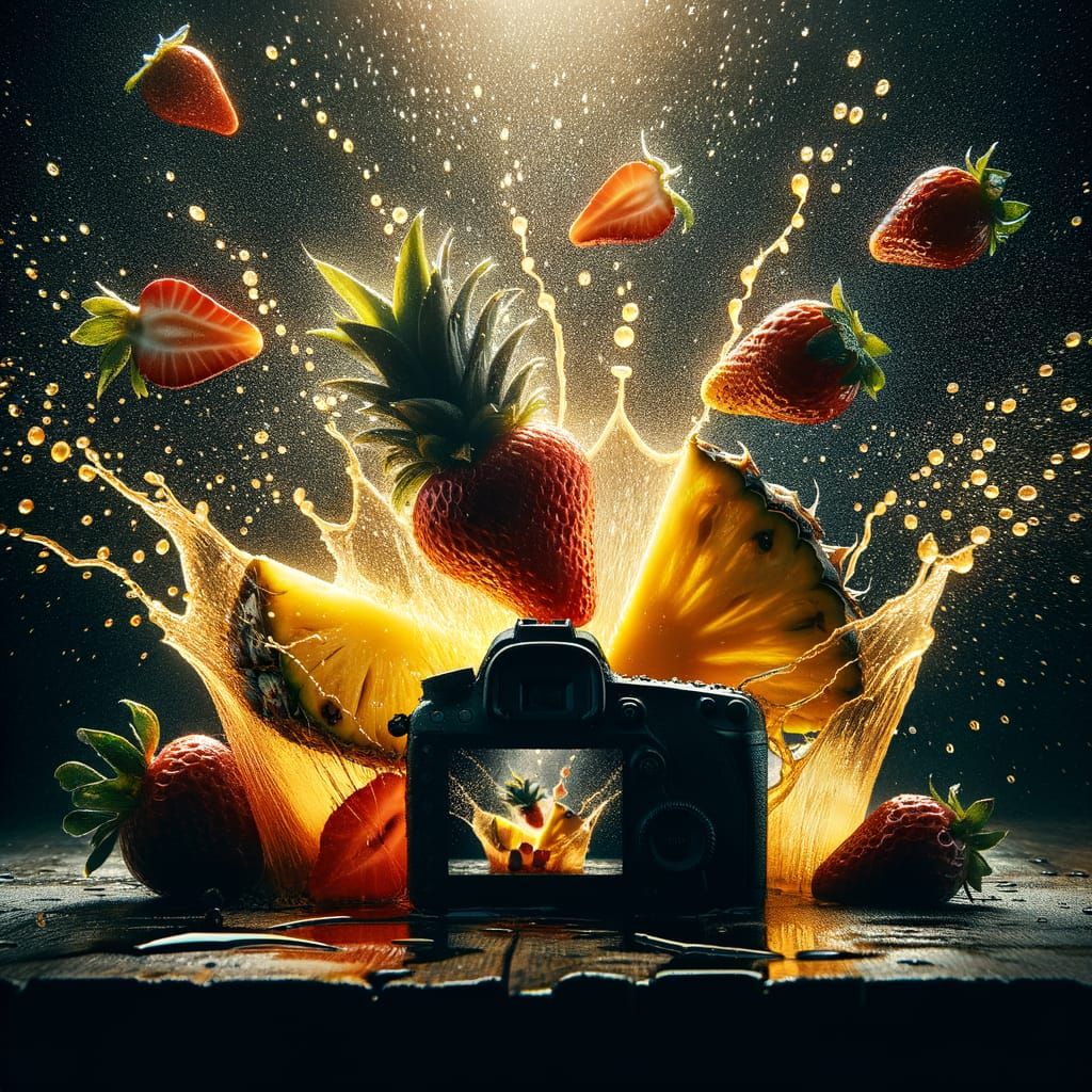 Fruit Splash in Cinematic Backlight