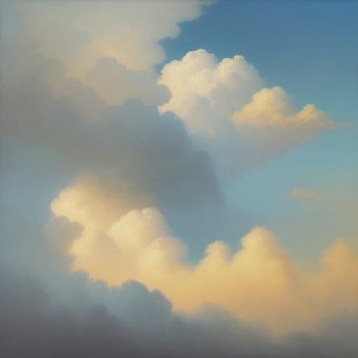 Surreal Mammatus Cloudscape in Dreamlike Oil Painting