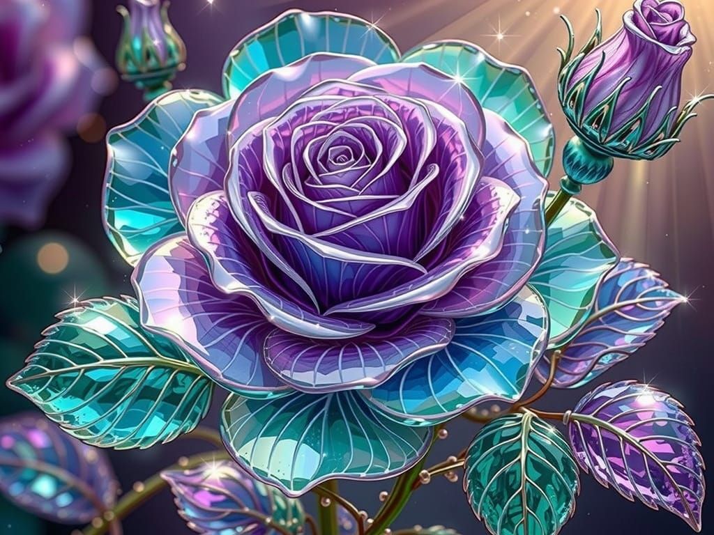 Glass Flower Woman in Fantasy Style