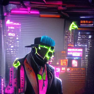 Cyberpunk Gangster with Cybernetic Implants