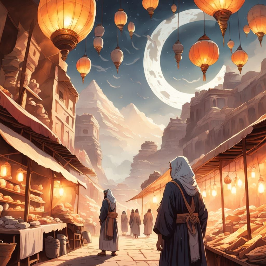 Ancient Market Scene with Critical Observer