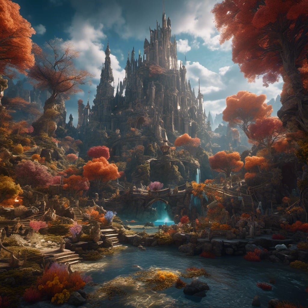 Detailed Nymph in a Hyperreal Fantasy Art Style