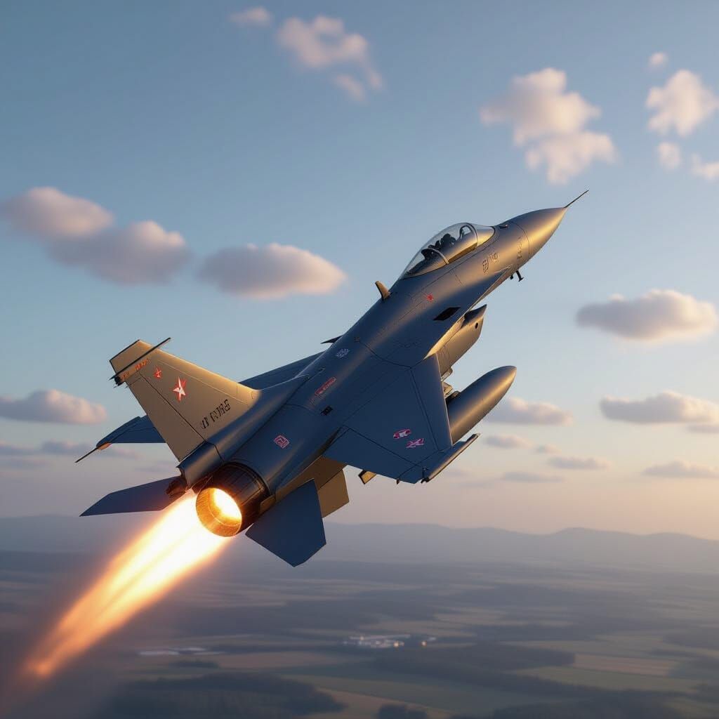 Hyperrealistic B12 Bomber Launch in War