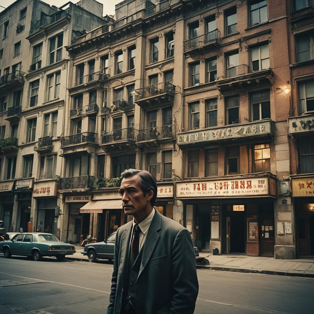 Vintage Time Machine in Cinematic Film Still