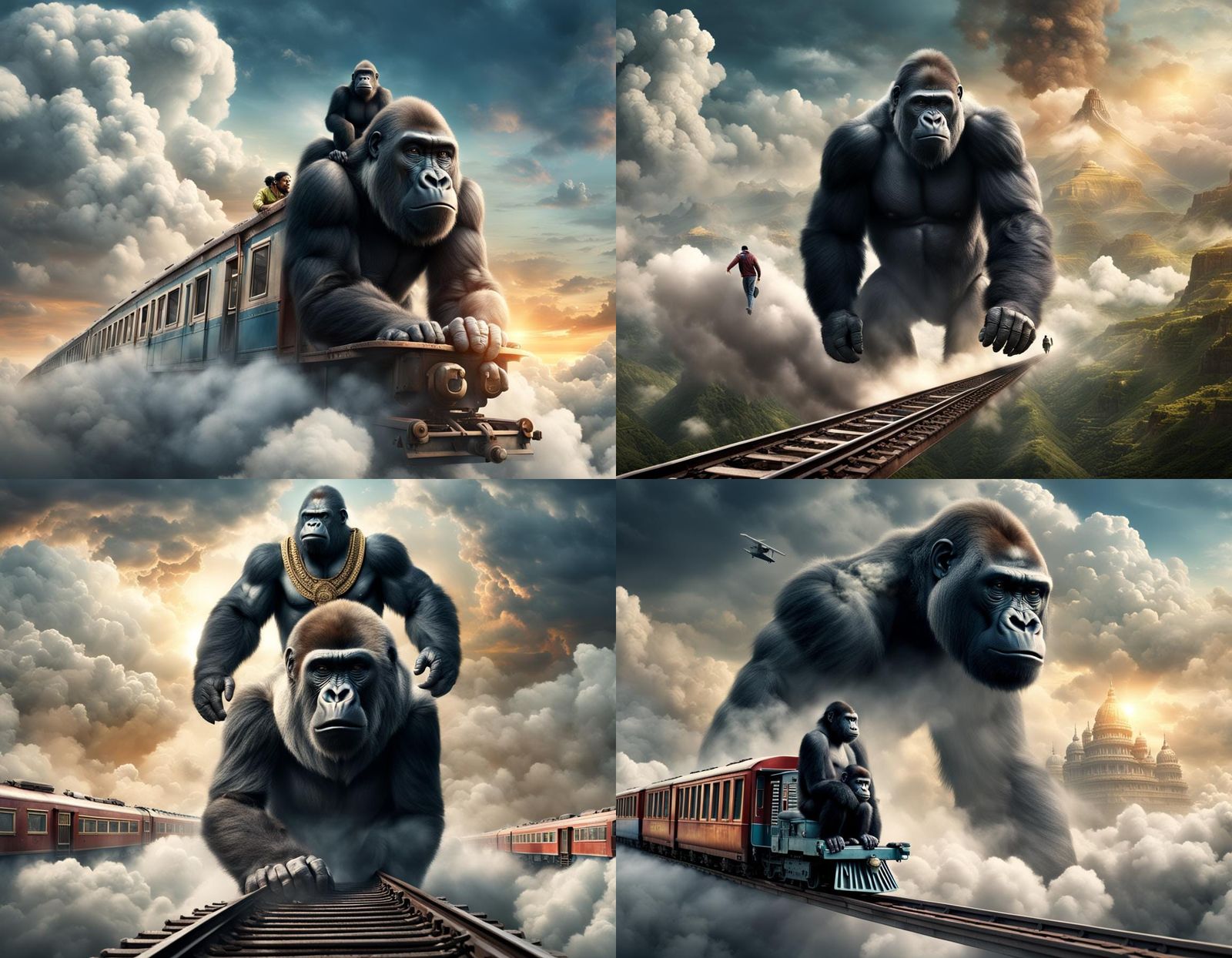Indian Man and Gorilla Ride Train to Heaven