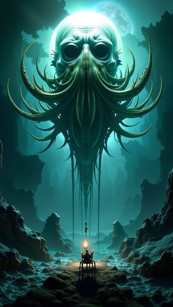 Submerged Megalophobia in Cyberpunk Dreamscape