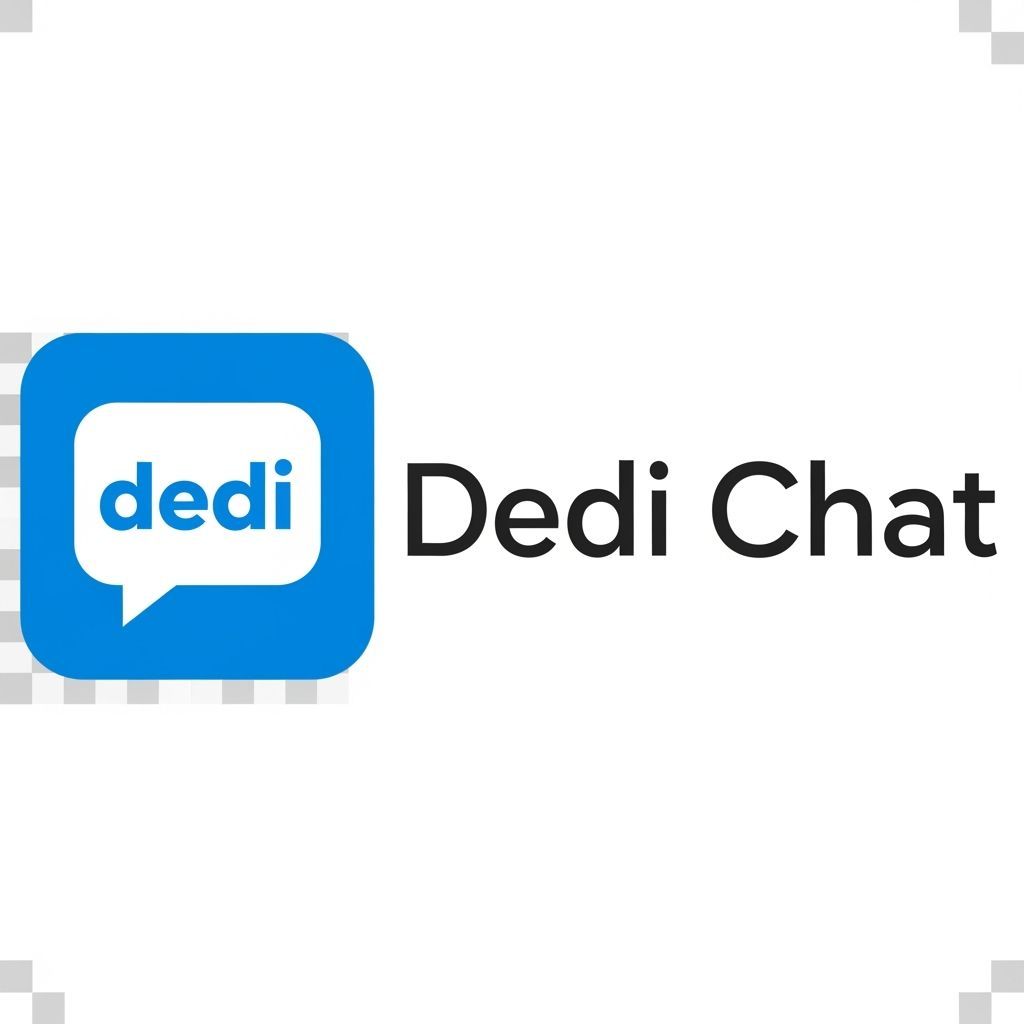 Flat Modern App Logo: Blue Square with White Chat Bubble