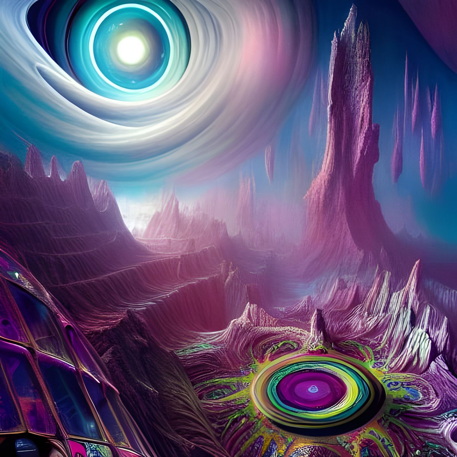 Epic Intersecting Timelines in Cosmic Psychedelic Style