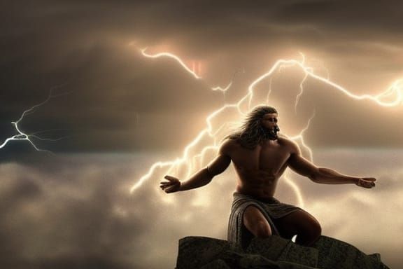 Zeus, King of the Gods, in a Digital Painting