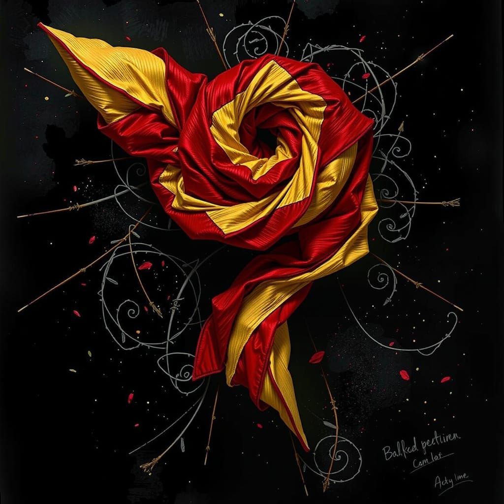 Vibrant Swirls of Red and Crimson Abstract Art