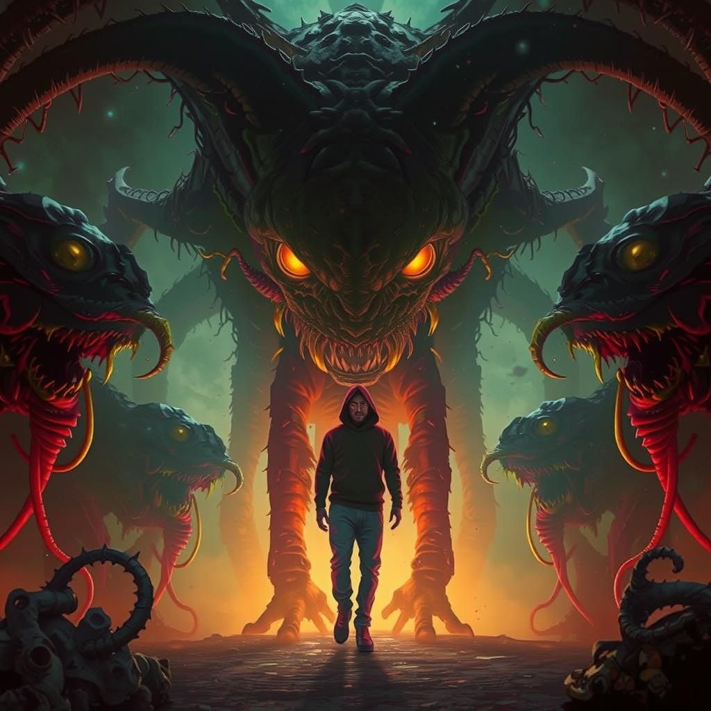 Monstrous Creatures Emerge from Radiant Light