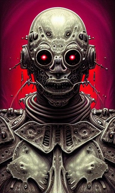 Tormented Cyberpunk Mandelbulb Undead in Fractal Armor