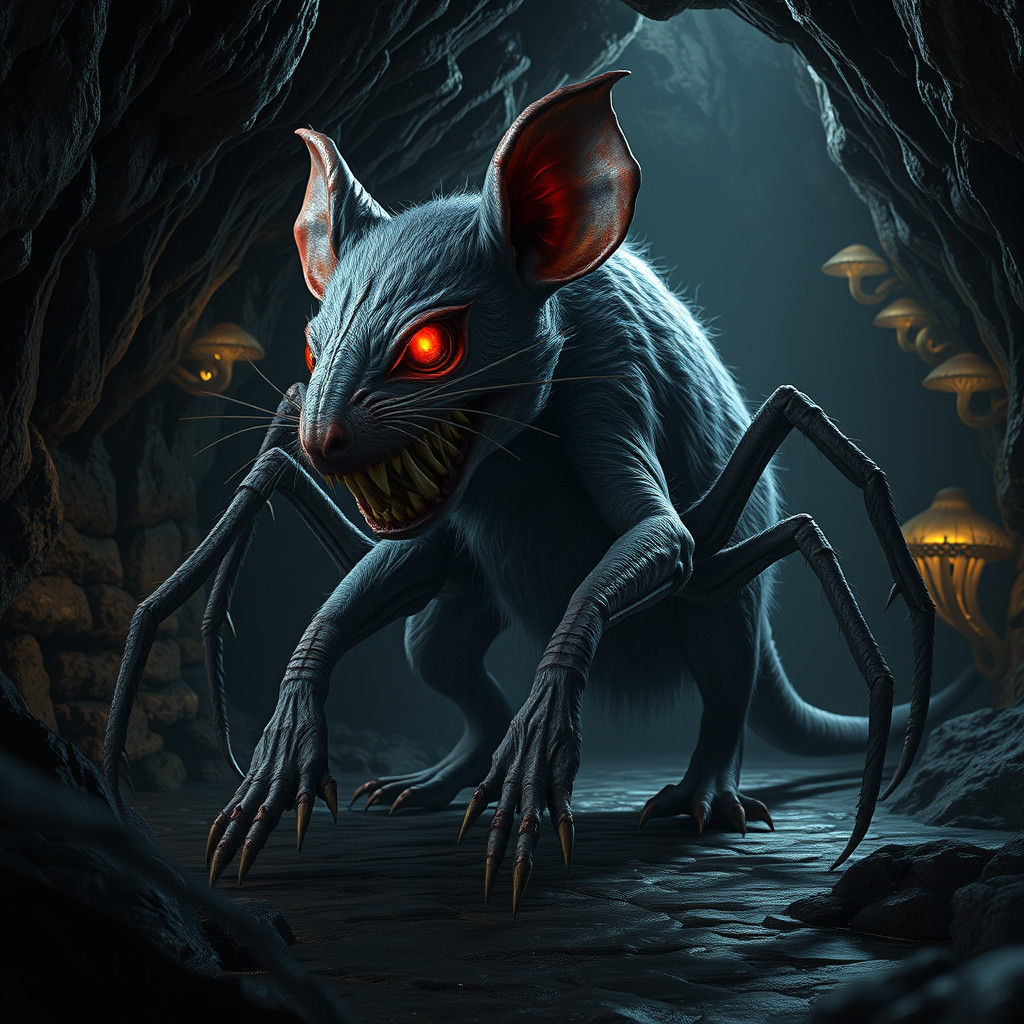 A highly detailed, hyperrealistic 3d render of a bizarre evi...