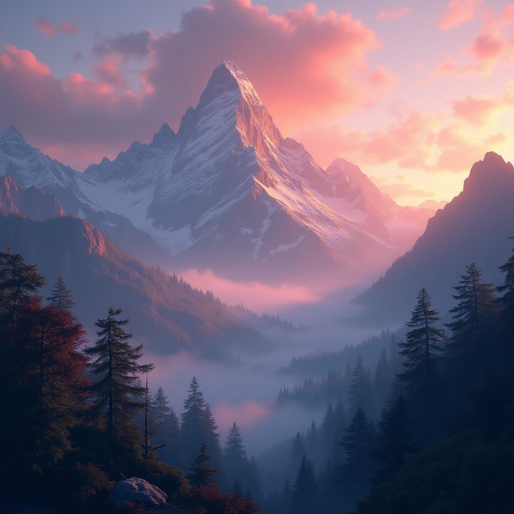 Golden Dawn on Majestic Mountains