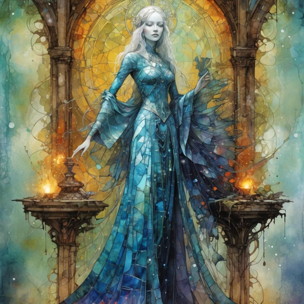 Stained Glass Art Brut Digital Illustration