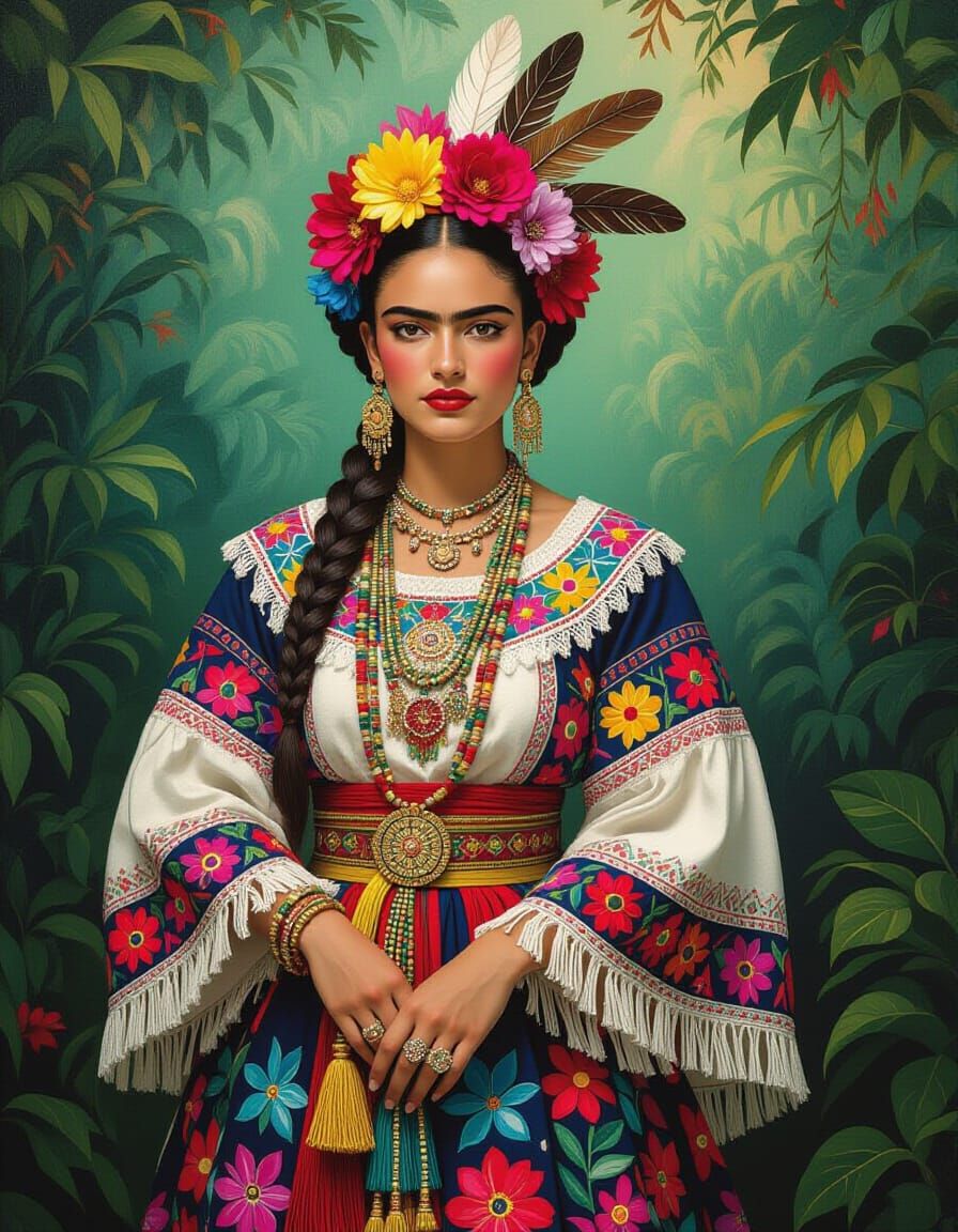 Xochiquetzal: Mexican Goddess in Surreal Style