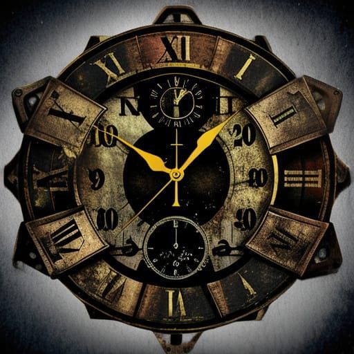 Surreal Time Portal in a Neon Cityscape