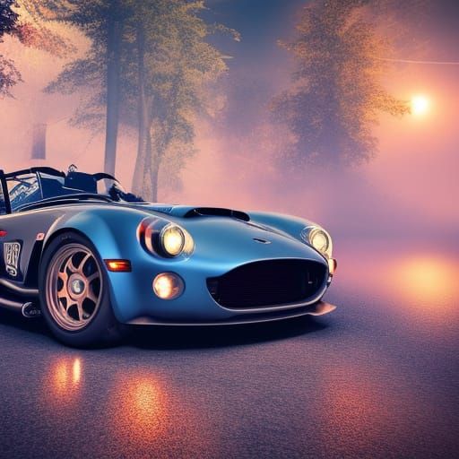 Cobra Sports Car at Le Mans in Mist