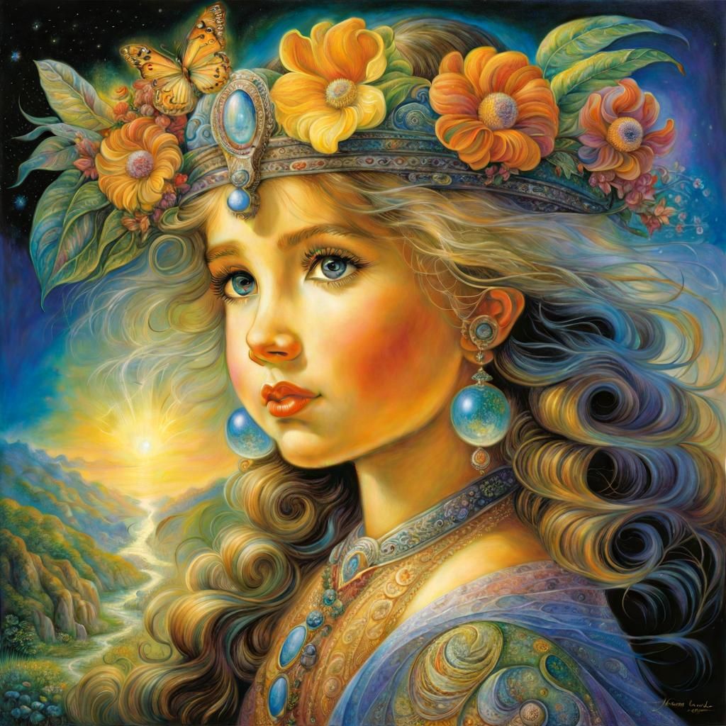 Ethereal Girl in Dreamscape, Visionary Art