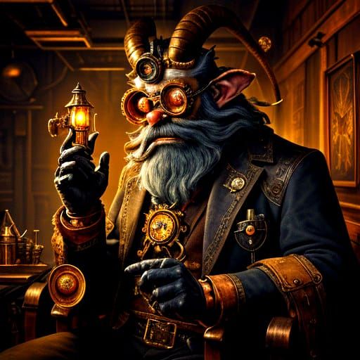 Dark Santa Claus in Steampunk Horror