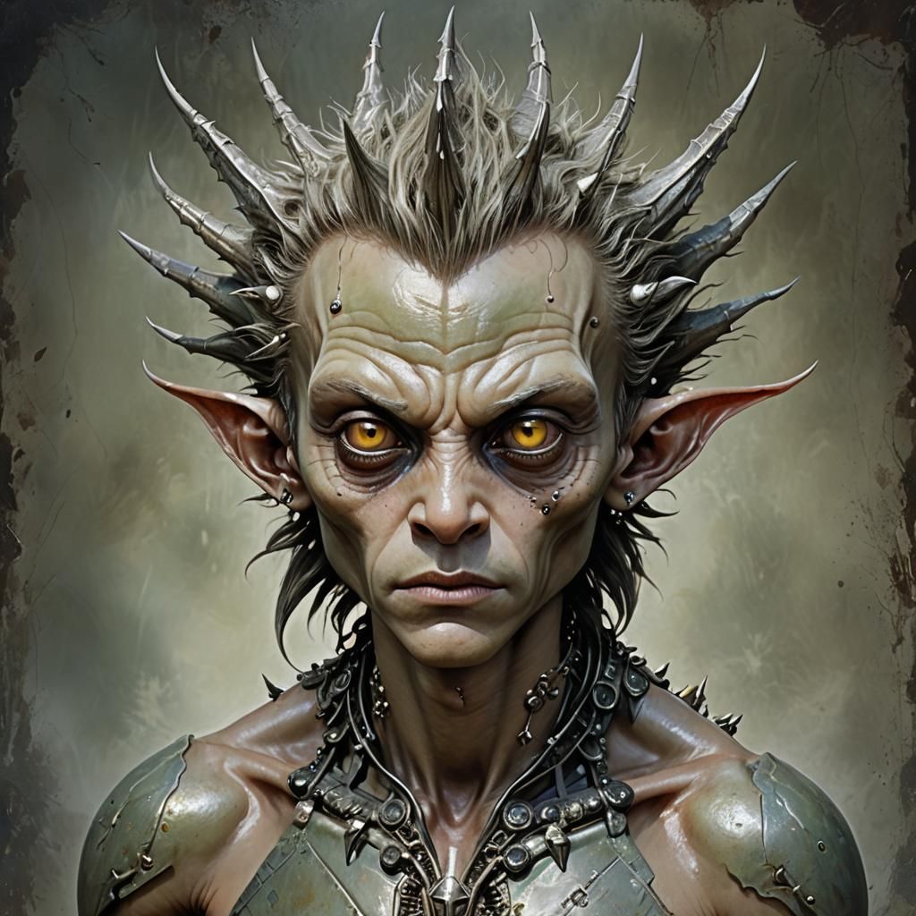 Hyperrealistic Portrait of a Metallic-Haired Alien Teen