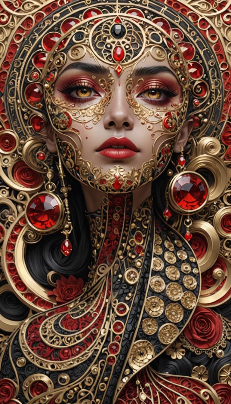 Deep,Vogue,Paris featuring,One of a kind ZENTANGLE,mixed ,re...