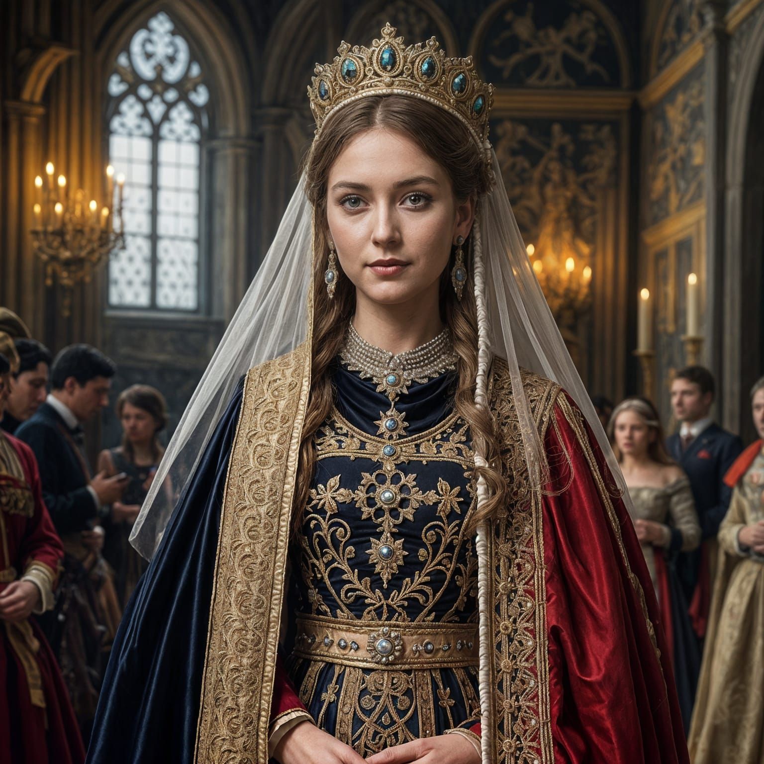 Medieval Queen Elizabeth Mure on Her Wedding Day in 14th Cen...