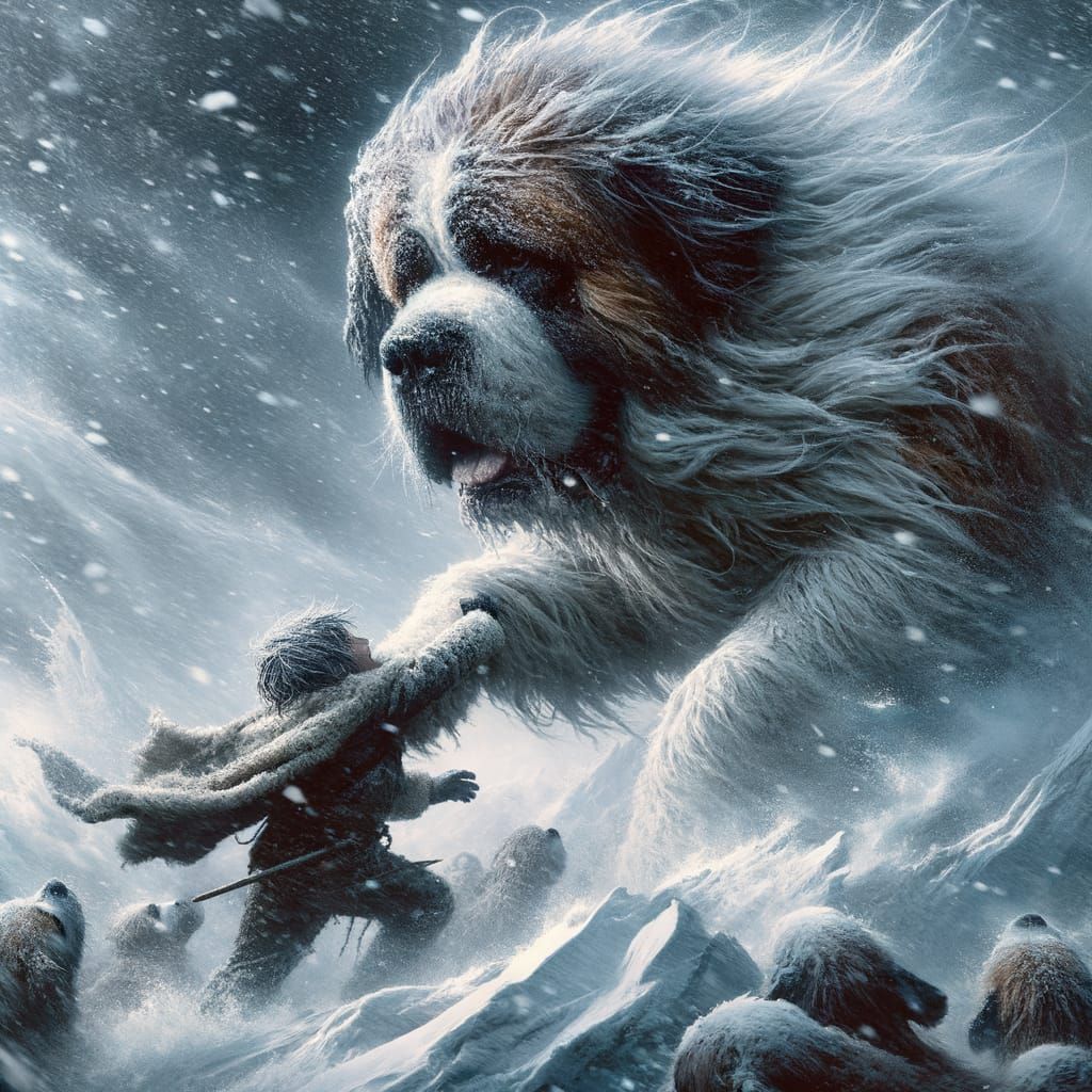 Saint Bernard Rescues Child in Violent Snowstorm
