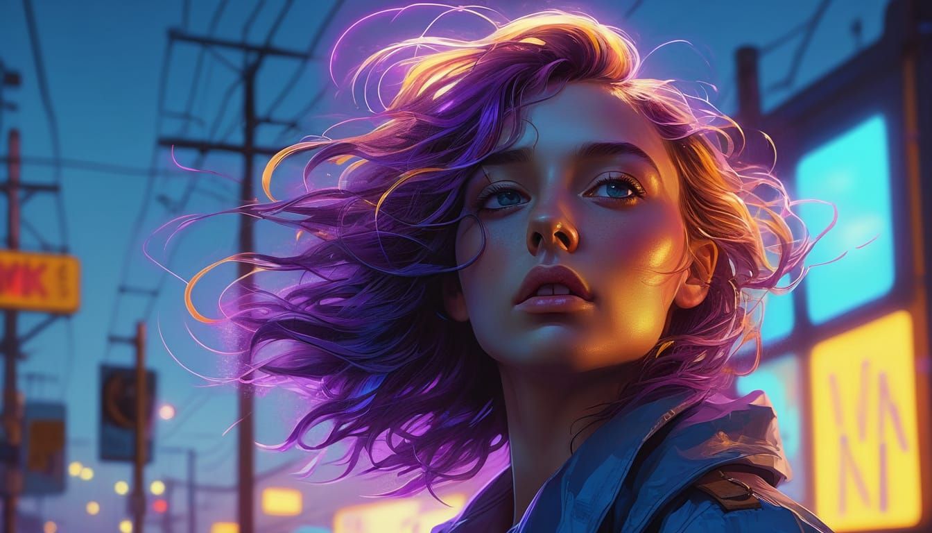 Hyperrealistic Goddess Radiates Vibrant Energy in Ethereal L...